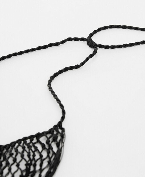 Women's Fringed Net Necklace