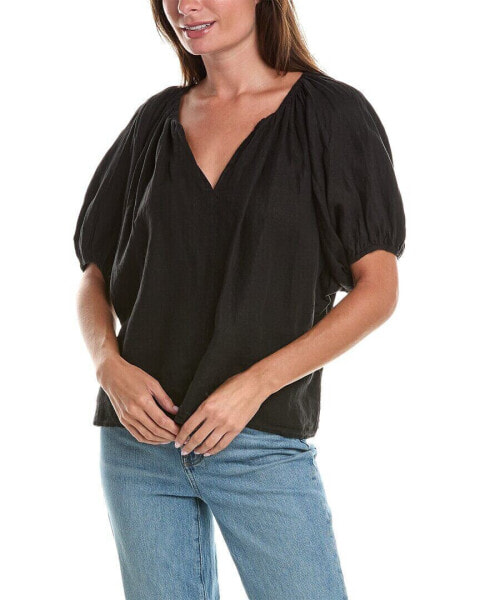 Velvet By Graham & Spencer Linen Top Women's S