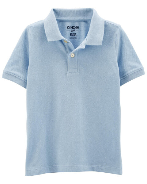 Toddler Blue Polo Uniform Shirt 3T