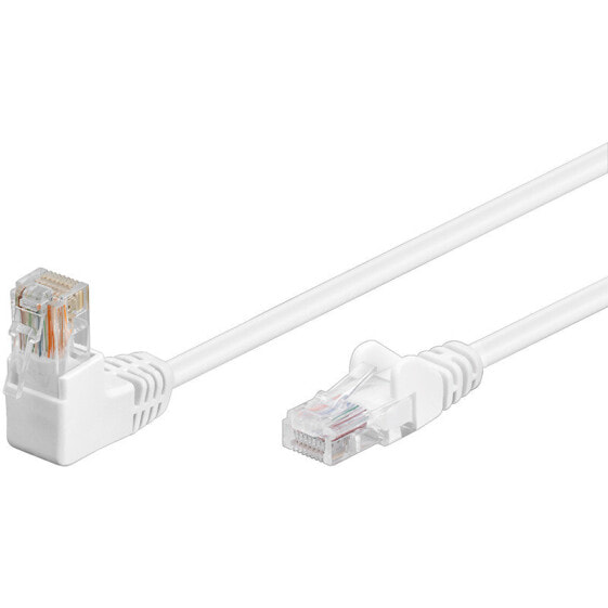 Wentronic CAT 5e Patch Cable 1x 90° Angled - U/UTP - 0.25 m - White - 0.25 m - Cat5e - U/UTP (UTP) - RJ-45 - RJ-45