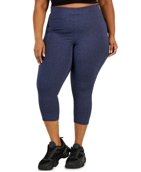 Plus Size Space-Dye Cropped Leggings, Created for Macy's