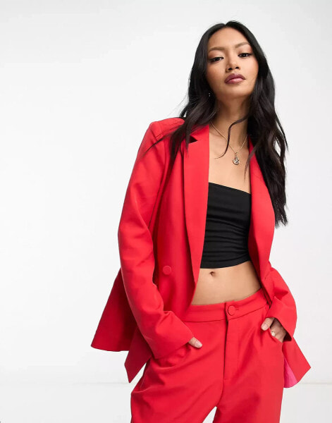 Never Fully Dressed – Dynasty – Lockerer Blazer in leuchtendem Rot