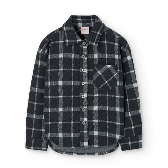 BOBOLI Knit Check Long Sleeve Shirt