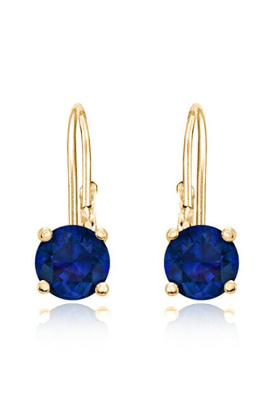 Gentle gold-plated earrings with blue zircons SVLE0620XH2GM00