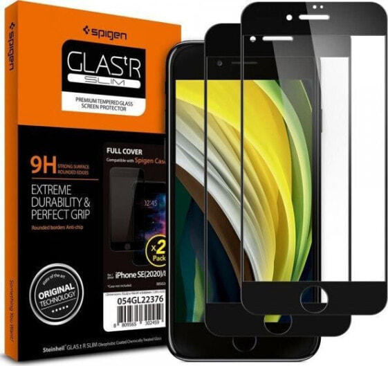 Spigen SZKŁO HARTOWANE SPIGEN GLASS FC 2-PACK IPHONE 7/8/SE 2020 BLACK