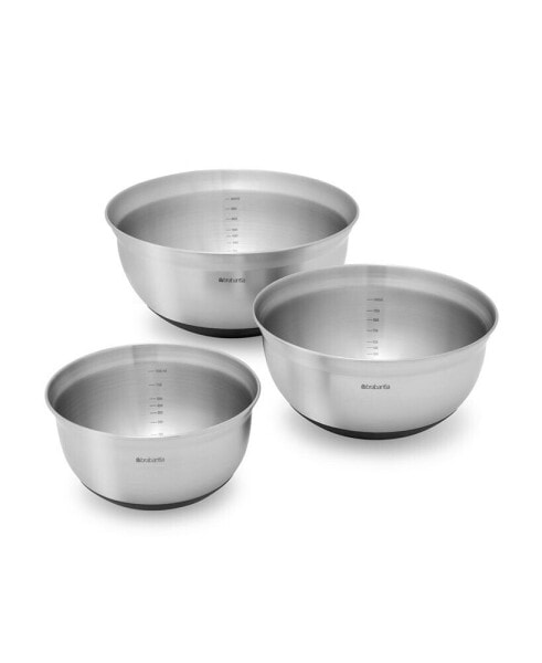 Matte Steel 3-Pc. Mixing Bowl Matte Steel