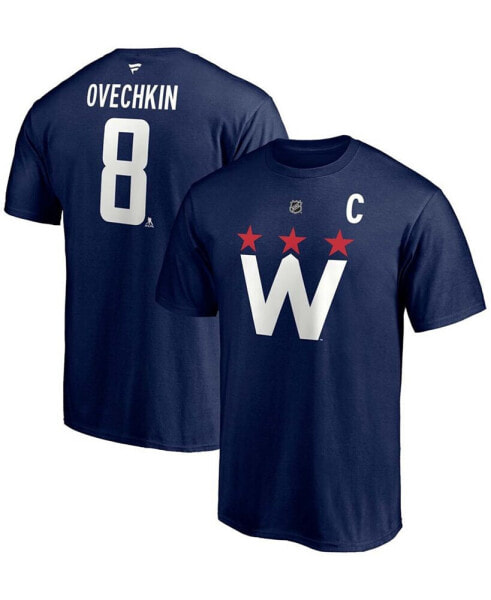 Men's Alexander Ovechkin Navy Washington Capitals 2020/21 Alternate Authentic Stack Name and Number T-shirt