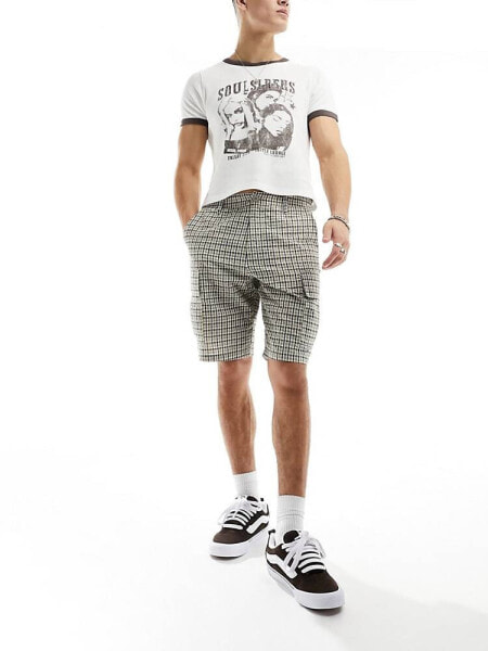 ASOS DESIGN skater fit cargo shorts in textured check print