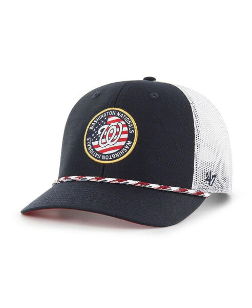 Men's Navy Washington Nationals Union Patch Trucker Adjustable Hat
