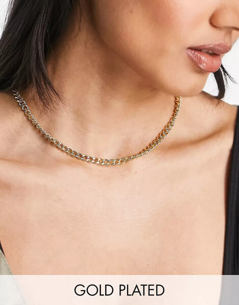 Luv AJ the classique 14k gold plated skinny curb chain necklace