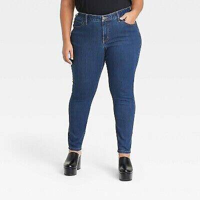 Women's Mid-Rise Skinny Jeans - Ava & Viv Medium Wash 20