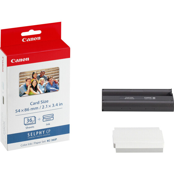 Canon KC-36IP Colour Ink + 54 x86 mm Paper Set - 36 Sheets - Original - Canon - - SELPHY: CP750 - CP720 - CP740 - CP510 - CP400 - CP710 - CP500 - CP600 - CP730 - Bubble Jet: CP-600,... - Inkjet printing - 36 sheets