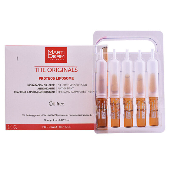 Martiderm The Originals Proteos Liposome Oil-free Ampoules Антиоксидантные увлажняющие ампулы для жирной кожи 10x2 мл