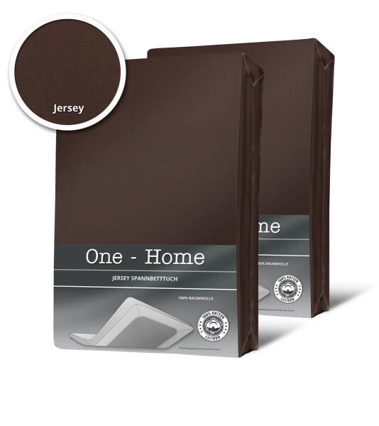 Простыня One-Home Jersey шоколадного цвета 200x200 см 2 шт.
