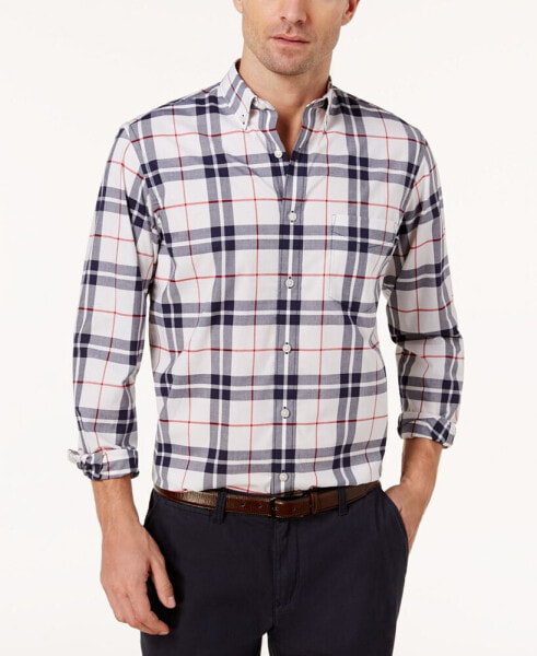 Men's Perry Plaid Stretch Shirt with Pocket, Created for Macy's