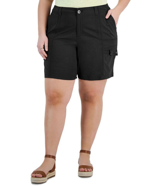 Plus Size Comfort-Waist Cargo Shorts, Created for Macy's
