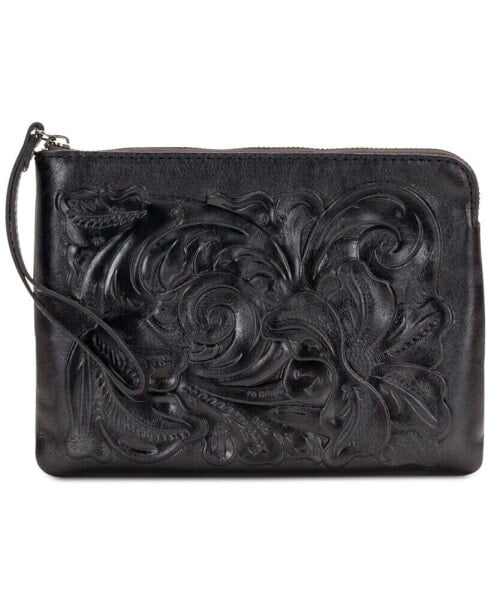 Cassini Tooled Leather Wristlet