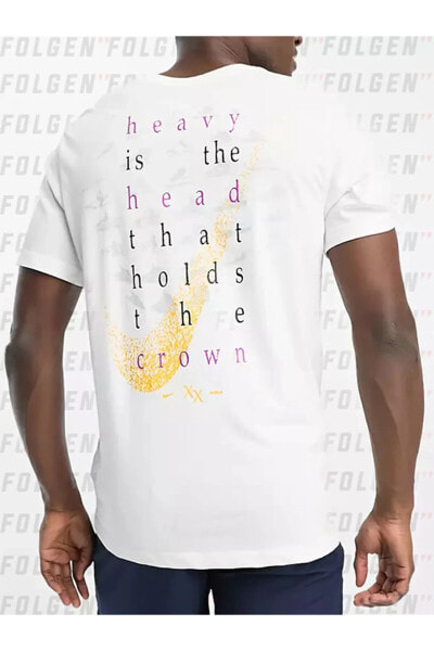 Basketball Lebron Dri-Fit T-Shirt In White Erkek Kısa Kısa Kollu Tişört