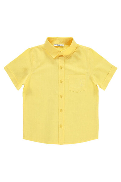 Erkek Çocuk Gömlek 6-9 Yaş Sarı