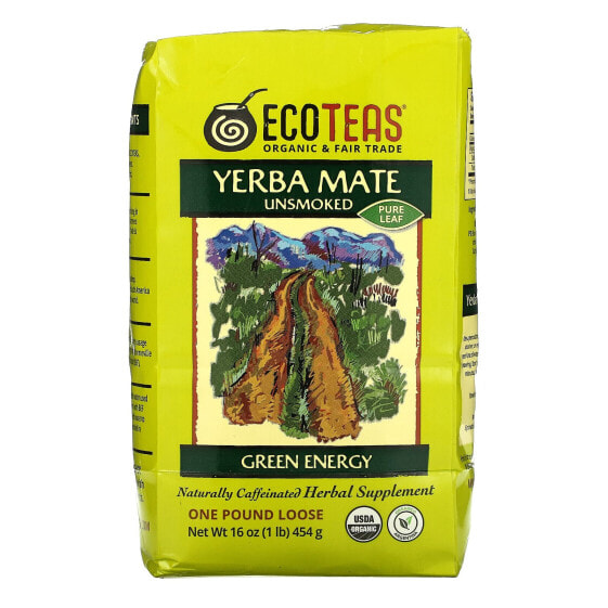 Чай листовой EcoTeas Yerba Mate Pure Leaf без копчения зеленый 454 г