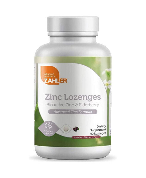 Zinc Lozenges with Elderberry, Antioxidant Supplement - 90 Lozenges