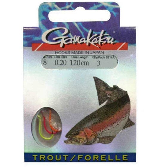 Рыболовный крючок Gamakatsu Booklet Trout Multi C+Spl Tied Hook 0.200 мм.