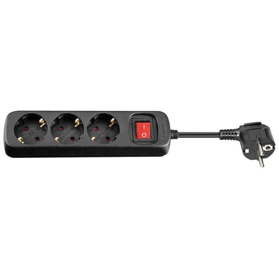 Wentronic 96049 - 3 AC outlet(s) - Black - 250 V - 16 A - Black