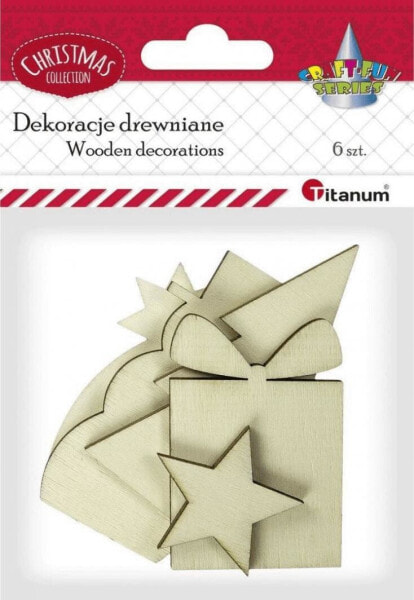 Titanum Drewniane dekoracje 6szt