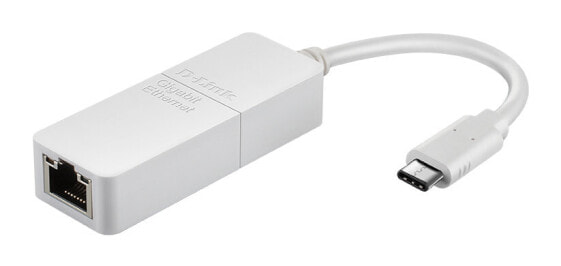 D-Link Адаптер USB-C to Gigabit Ethernet – DUB-E130 - Проводной - USB Type-C - Ethernet - 1000 Mбит/с - Белый