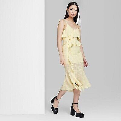 Women's Ruffle Midi Dress - Wild Fable Yellow L