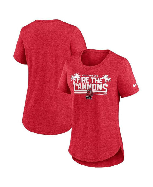 Women's Heather Red Tampa Bay Buccaneers Local Fashion Tri-Blend T-shirt