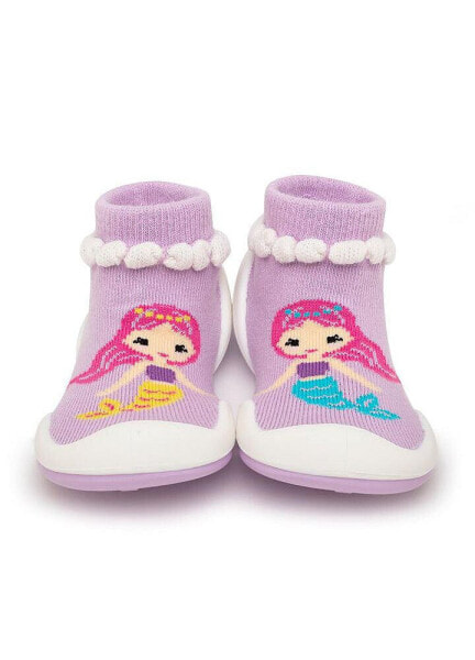 Baby Girl First Walk Sock Shoes Mermaid Sisters