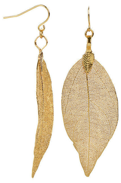 Gold-plated earrings Laurel leaves Laurel