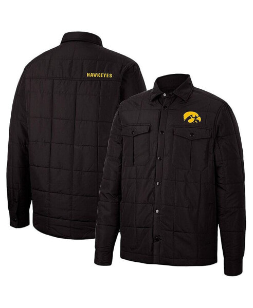 Куртка мужская Colosseum Iowa Hawkeyes черная с квадратным узором (Detonate) с кнопками