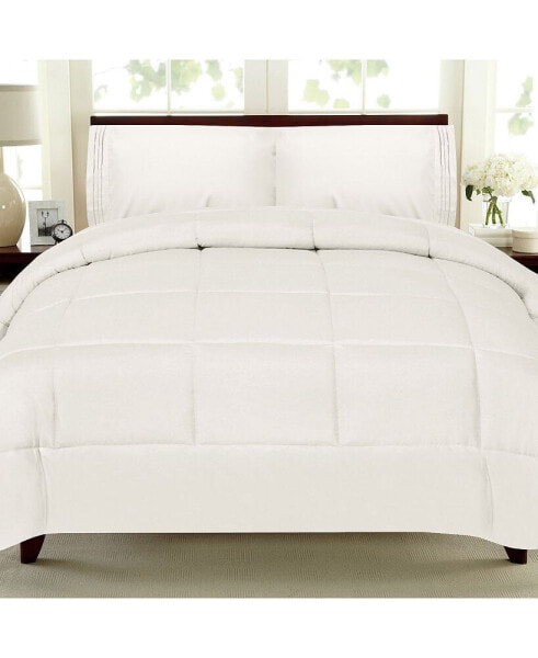 Solid Color Box Stitch Down Alternative King Comforter