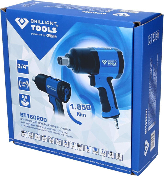 Пневмогайковерт BRILLIANT TOOLS BT160200, 1800 Нм, 3/4