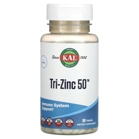 Витамин и минерал Цинк KAL Tri-Zinc 50, 90 таблеток