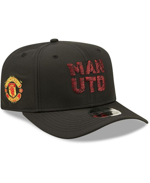 Men's Black Manchester United Weave Overlay 9FIFTY Snapback Hat