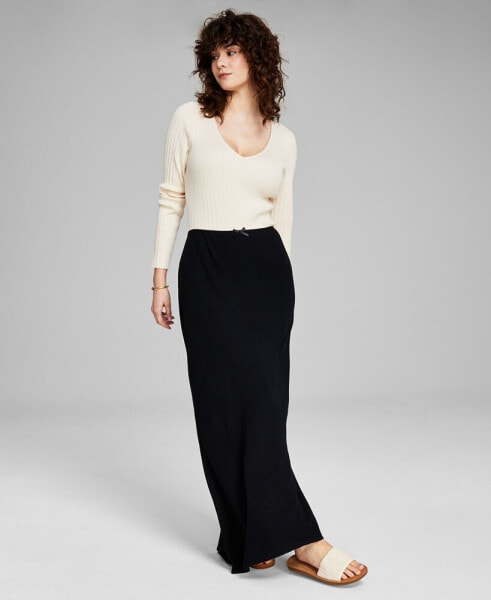 Women's Linen-Blend Maxi Skirt, Created for Macy's