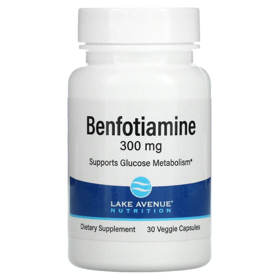 Антиоксидант Lake Avenue Nutrition Benfotiamine, 300 мг, 30 капсул