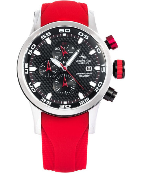 Men's Speedboat Red Silicone Performance Timepiece Watch 46mm
