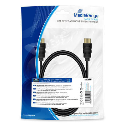 MEDIARANGE MRCS195 - 1 m - HDMI Type A (Standard) - HDMI Type A (Standard) - 3D - 18 Gbit/s - Black