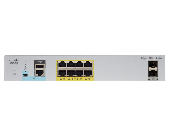 Cisco 8Port PoE Gigabit Layer 2 Managed Switch with Dual SFP - Managed - L2 - Gigabit Ethernet (10/100/1000) - Power over Ethernet (PoE) - Rack mounting - 1U