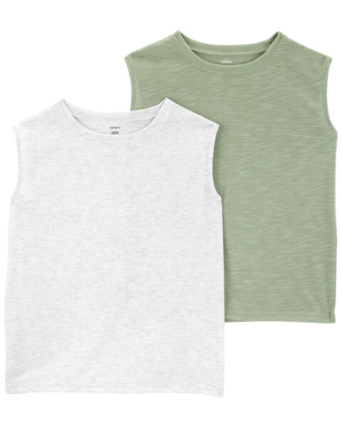 Kid 2-Pack Slub Jersey Pajama Tanks 6