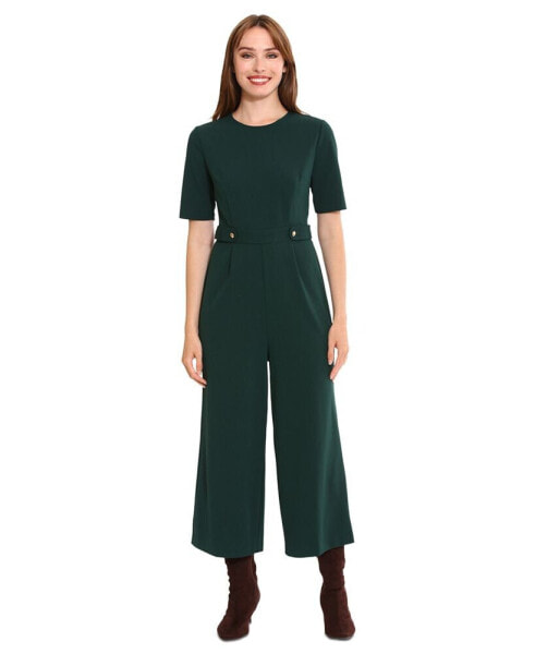 Women's Tab-Waist Cropped Jumpsuit