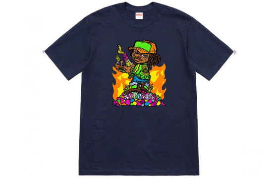 Supreme SS19 Molotov Kid Tee Navy 小男孩 漫画短袖T恤 男女同款 海军蓝 / Футболка Supreme SS19 Molotov Kid Tee Navy T SUP-SS19-717