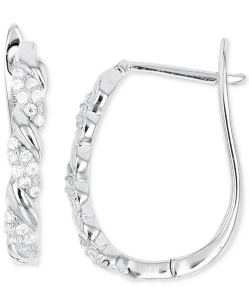 Серьги Macy's Cubic Zirconia Silver Hoops