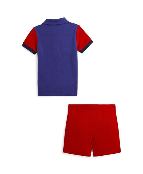 Baby Boys Big Pony Mesh Polo Shirt and Shorts Set