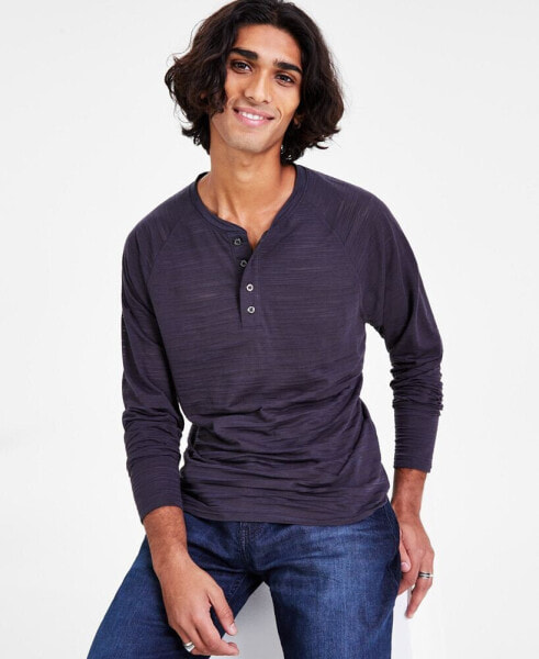 Men's Long-Sleeve Raglan Shirt, Created for Macy's