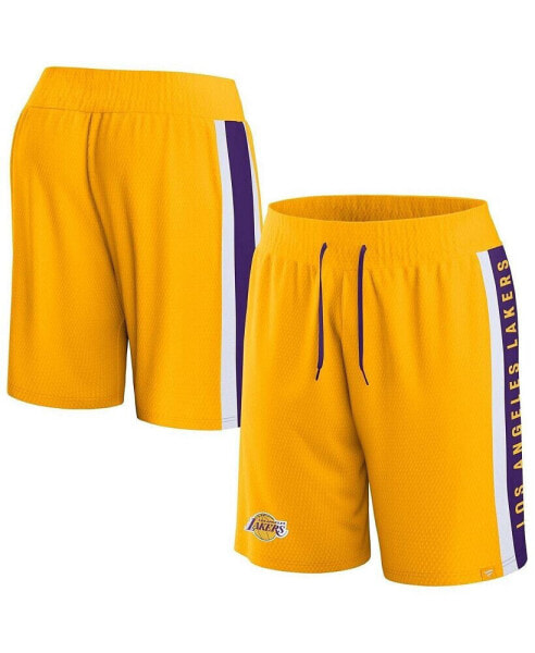 Men's Gold Los Angeles Lakers Referee Iconic Mesh Shorts